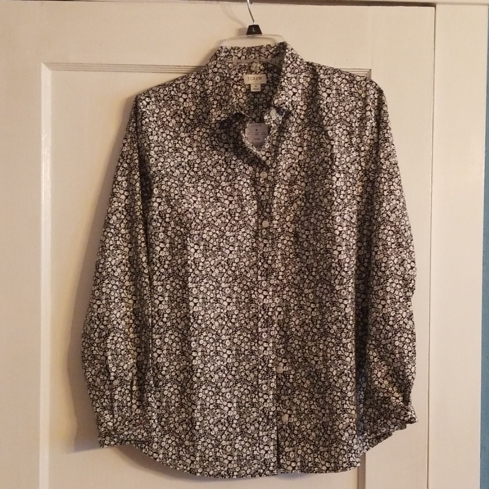 J Crew floral button down blouse. NWT. Small